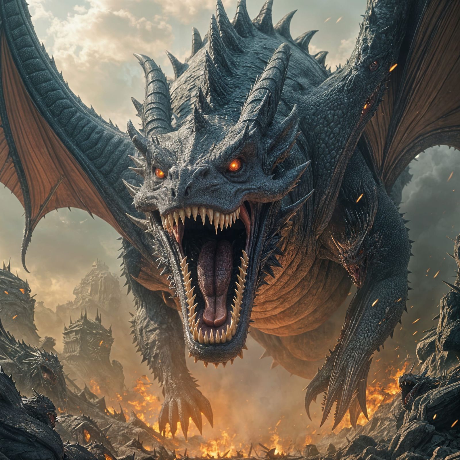 Surreal Dragon in Epic Battle