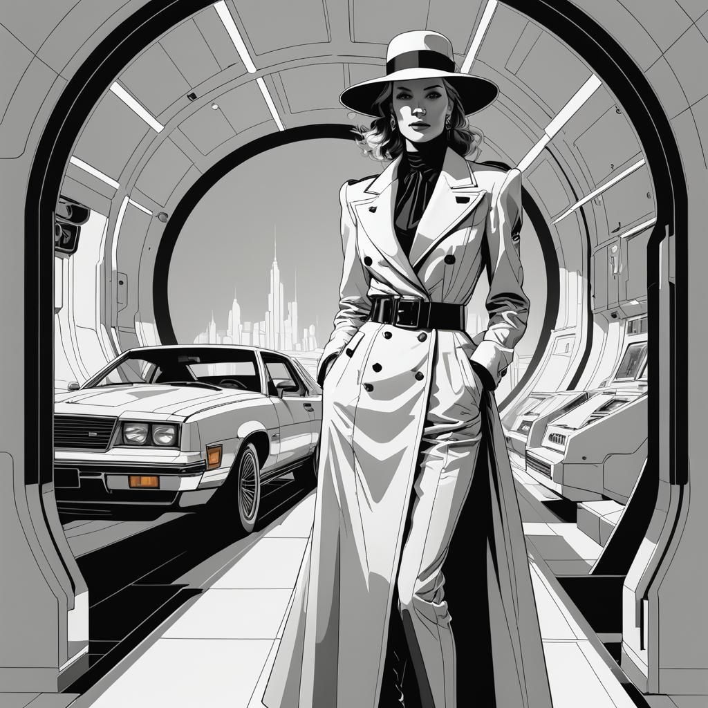 Uma Thurman in Retro-Futuristic Gambler Outfit