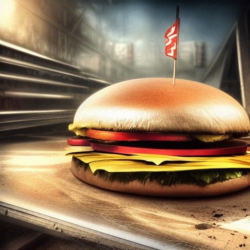 Hamburger Unreal Engine 8k resolution concept art hyperdetai...