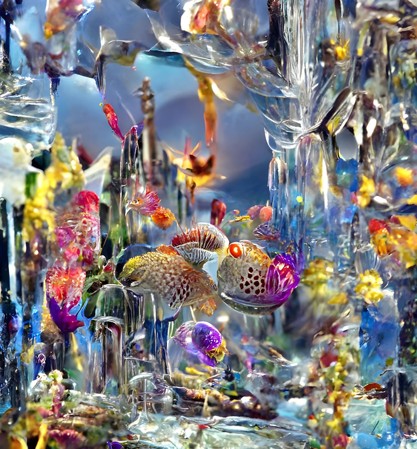 Opalescent Crystal Reefscape in Vogue Style