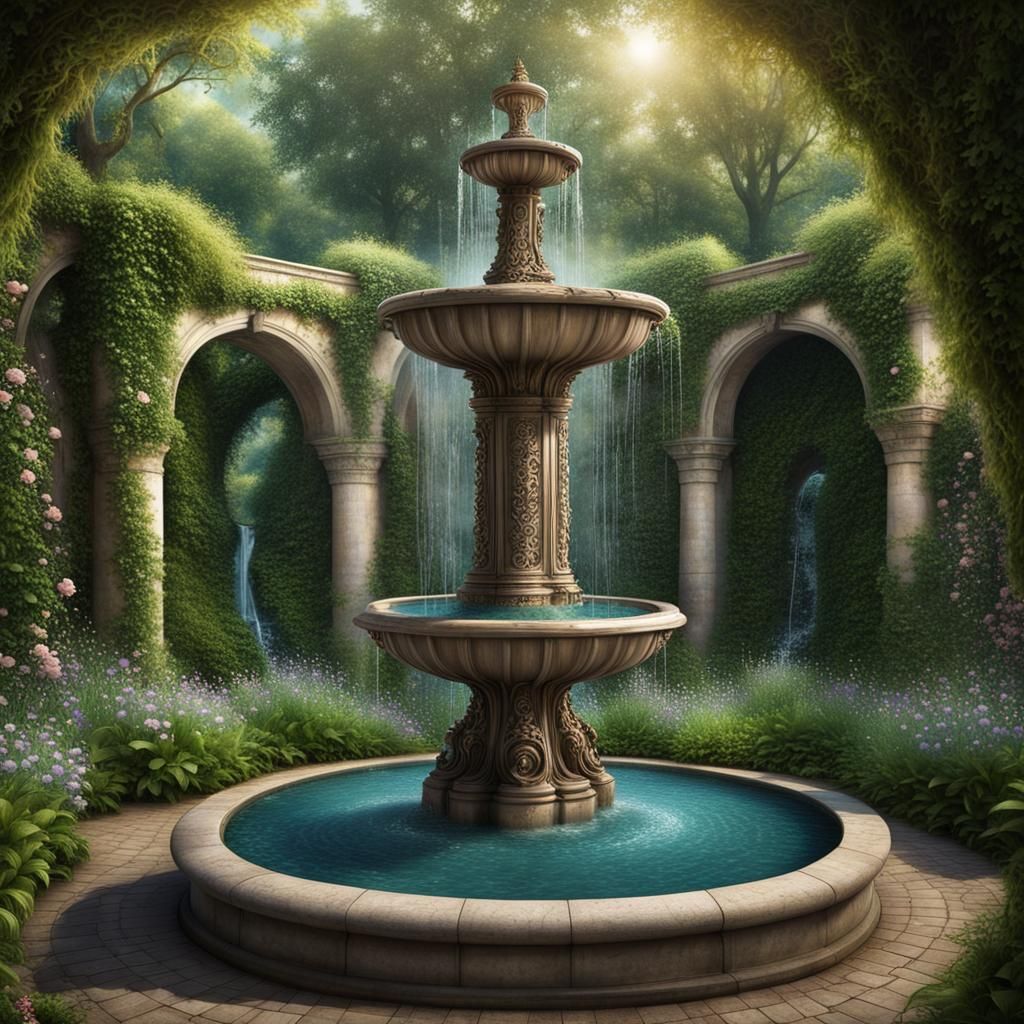 Fairytale Garden: Giant Water Fountain