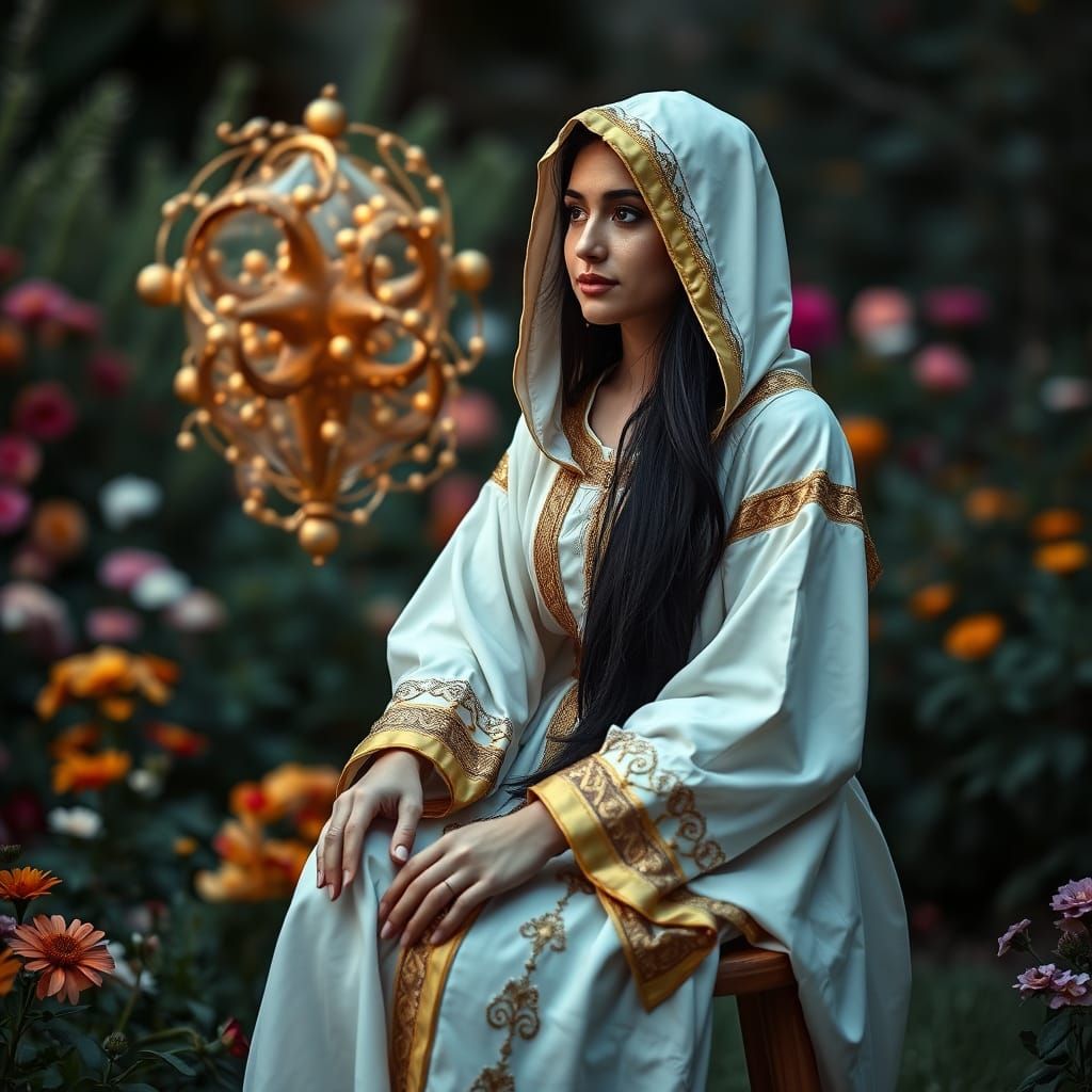 Renaissance Woman Gazing at Magical Artifact