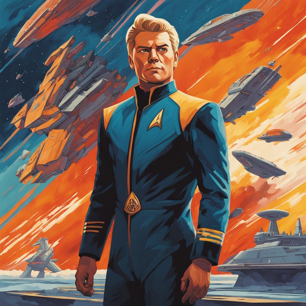 Young Starfleet Officer Stands Confidently on USS Enterprise...