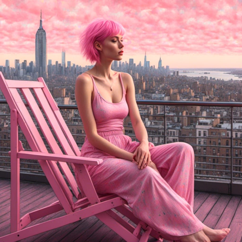 Mosaic Digital Art: Trans Woman Views Manhattan