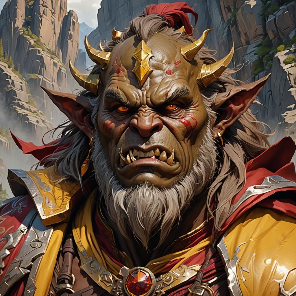 Ogre Wizard Portrait in Detailed Digital Art Style