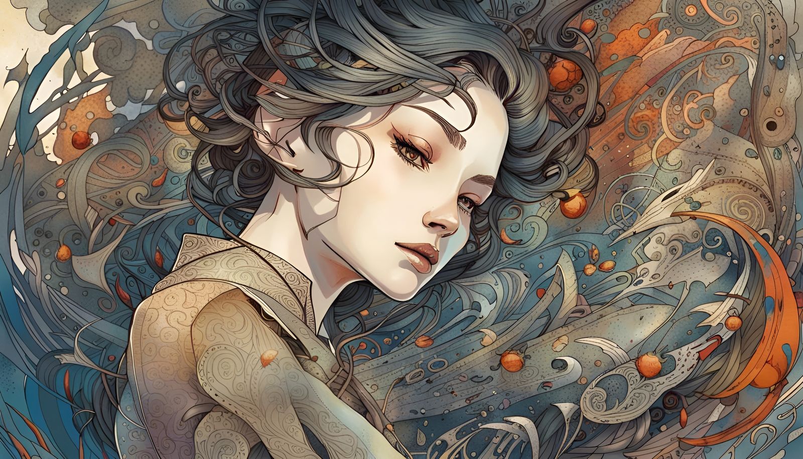 Yin and Yang Woman: Detailed Digital Art