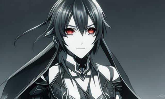 Vampire Girl Kiss Pout: Gothic Anime Art