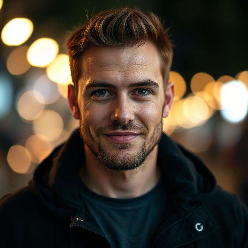 Attractive Man Portrait in Professional Photography Style