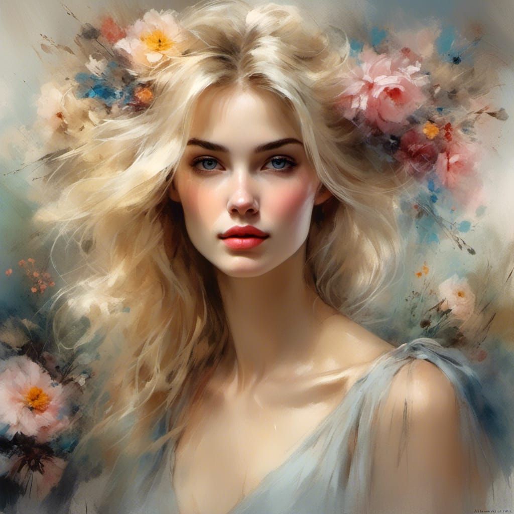 Portrait of a contemporary blonde woman