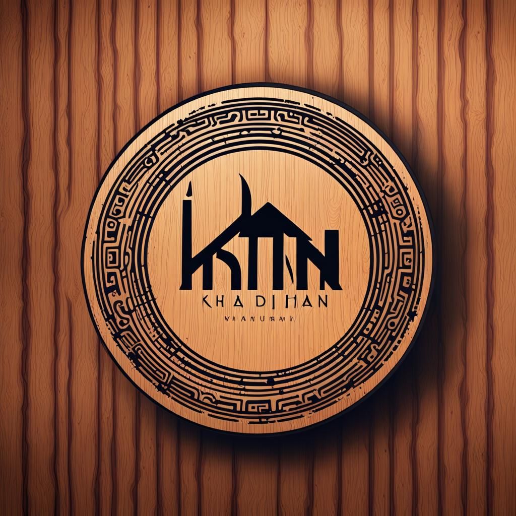 Wooden Texture Logo with Concentric Circles