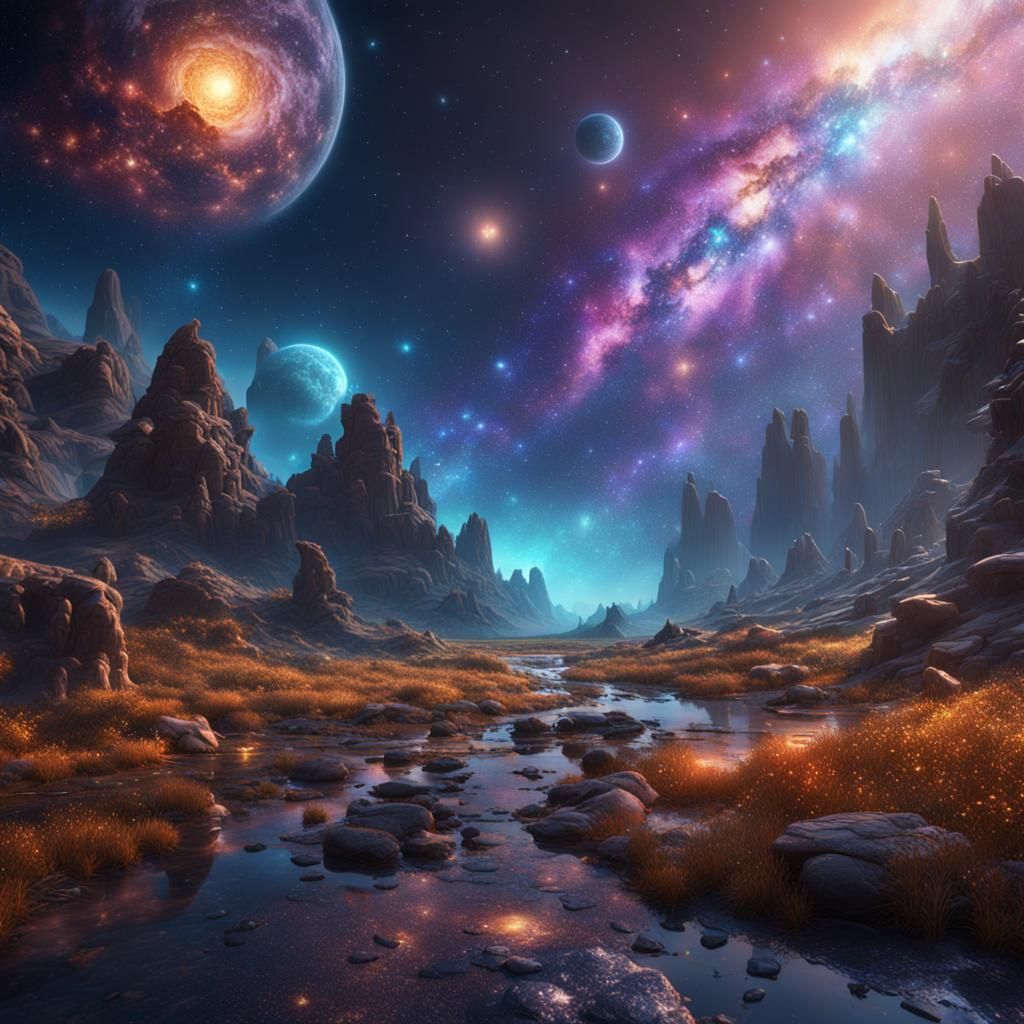 Sparkly Galaxy Concept Art in Unreal Engine 5