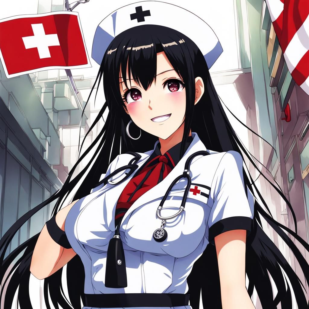 Anime Style Nurse Girl in Manga Art