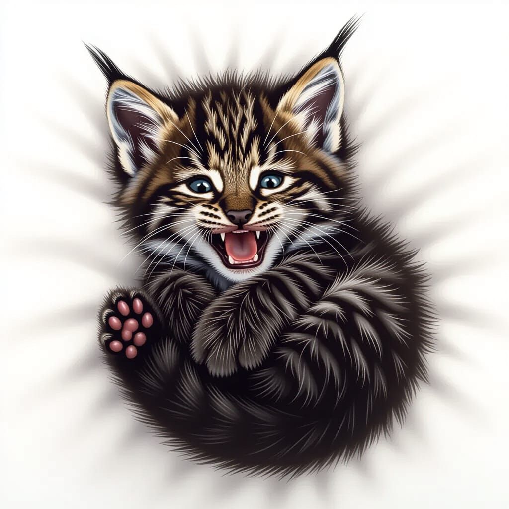 A black Lynx Lynx baby