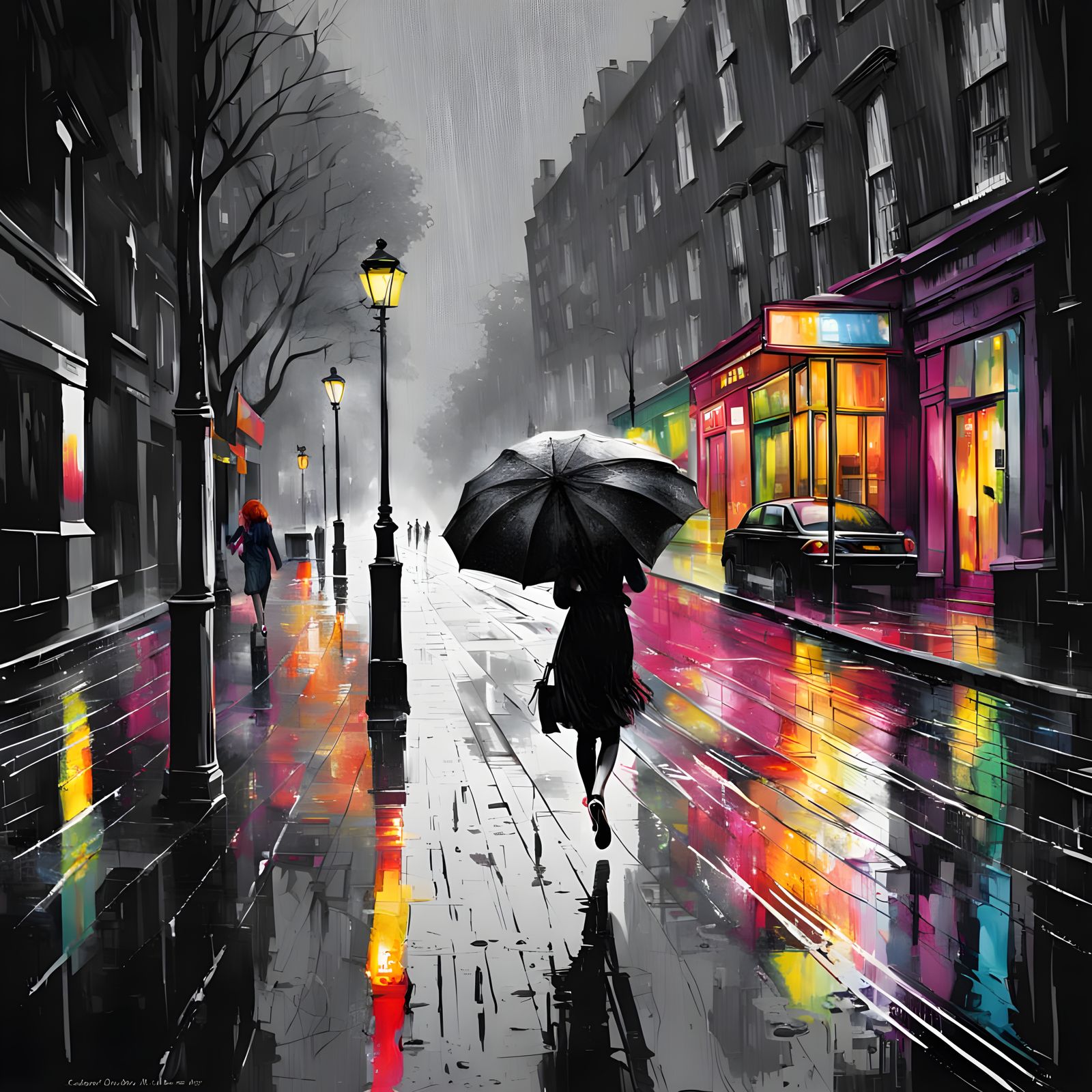 a woman in a London street