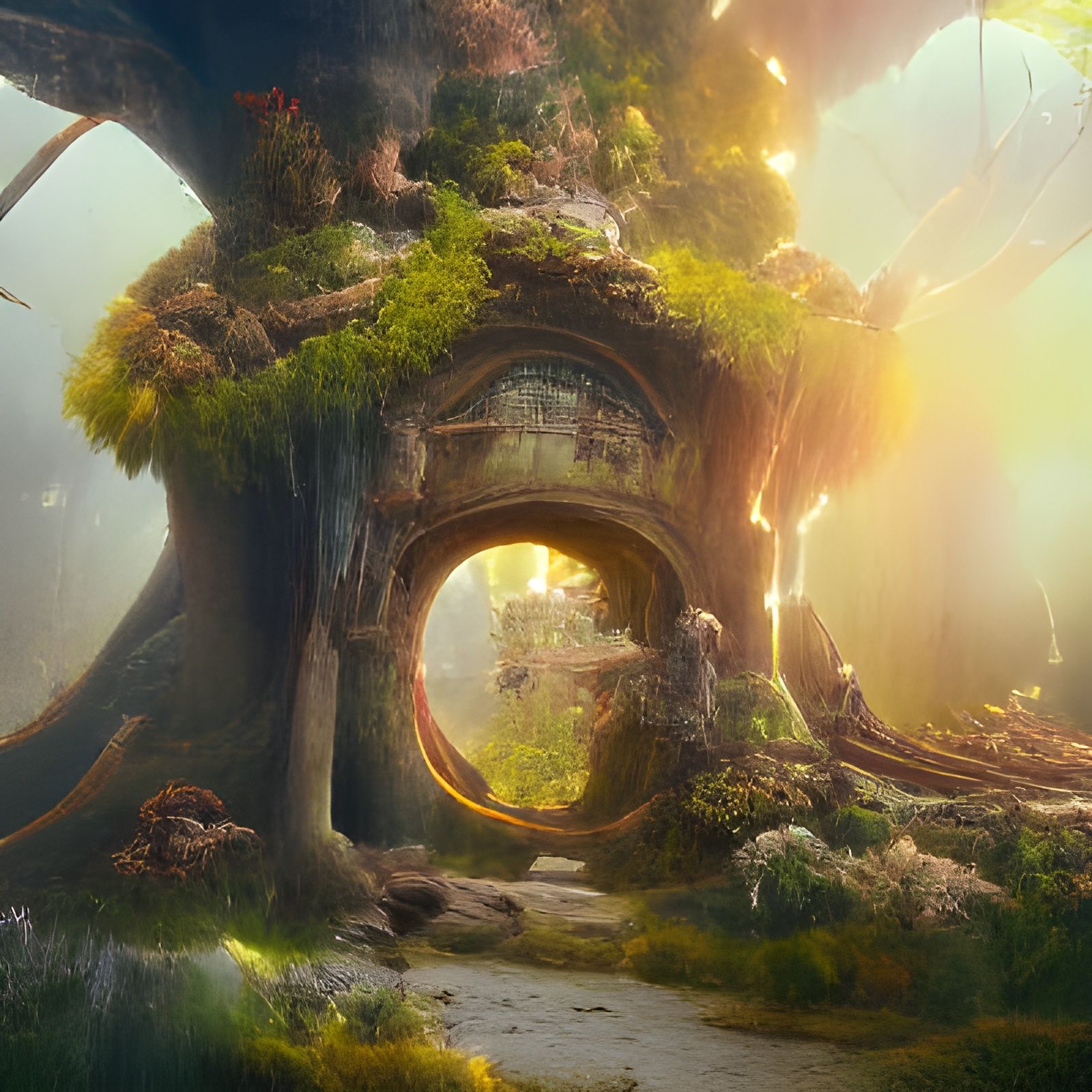 Ladders to Infinity Portal: Fantastical Digital Art