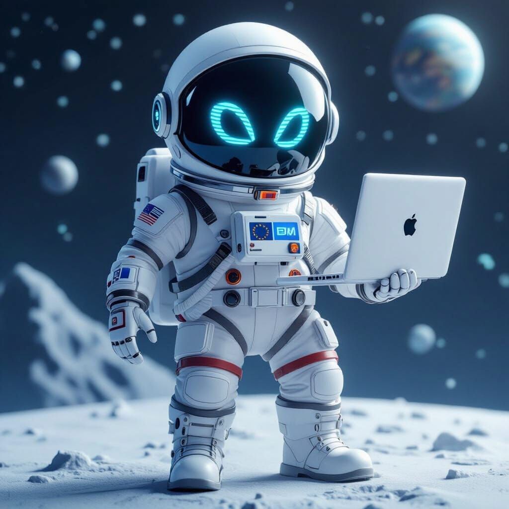 Monopoly Man in Space with Alien Cyberpunk Face