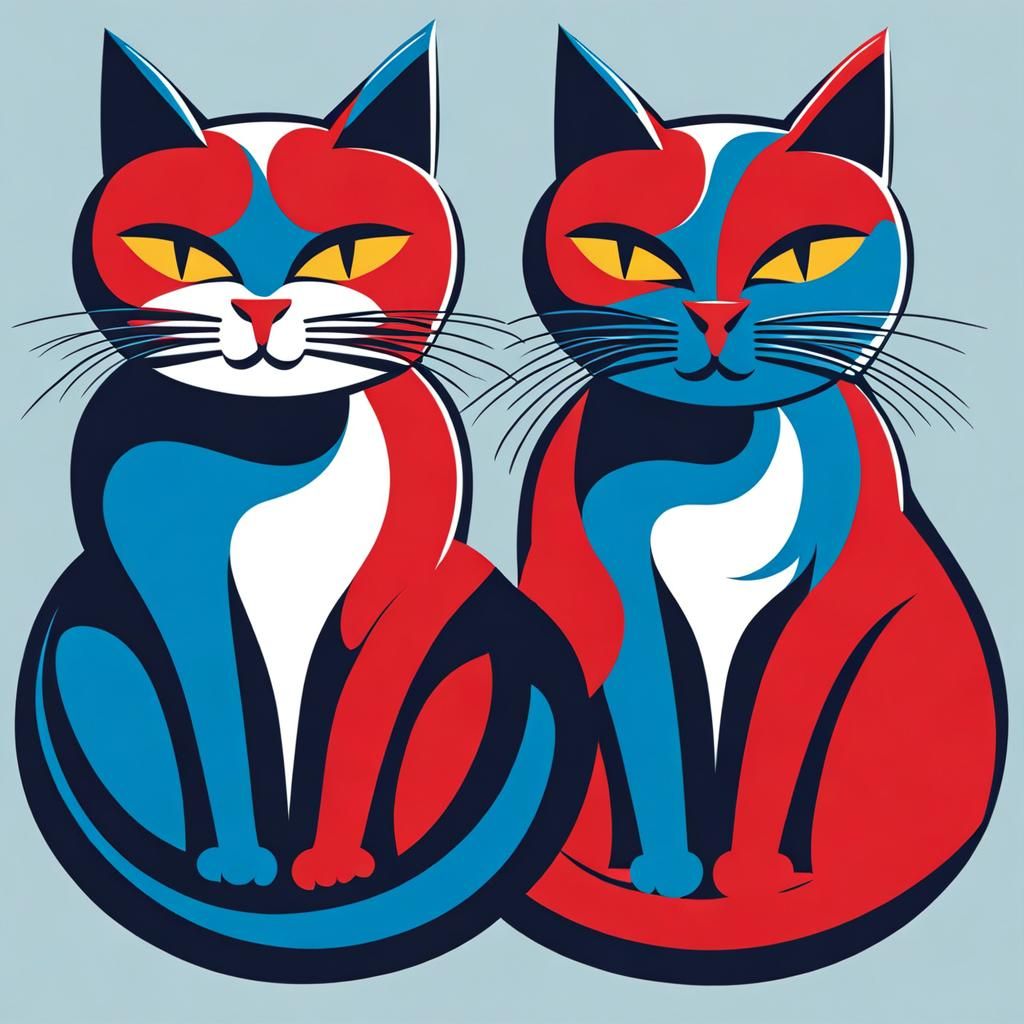 Bipolar Cats Logo: Manic and Sad