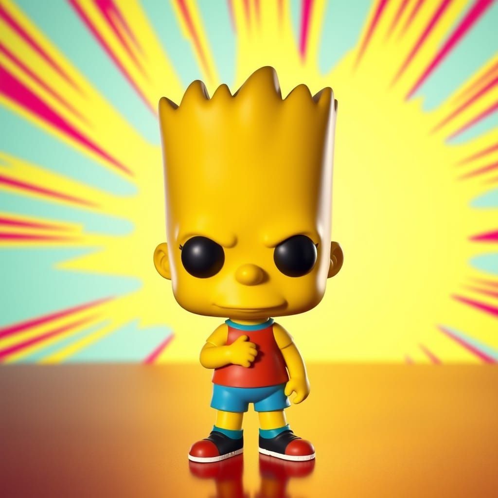 Funko-Style Bart Simpson Vinyl Toy in Bright, Pop-Art Colors