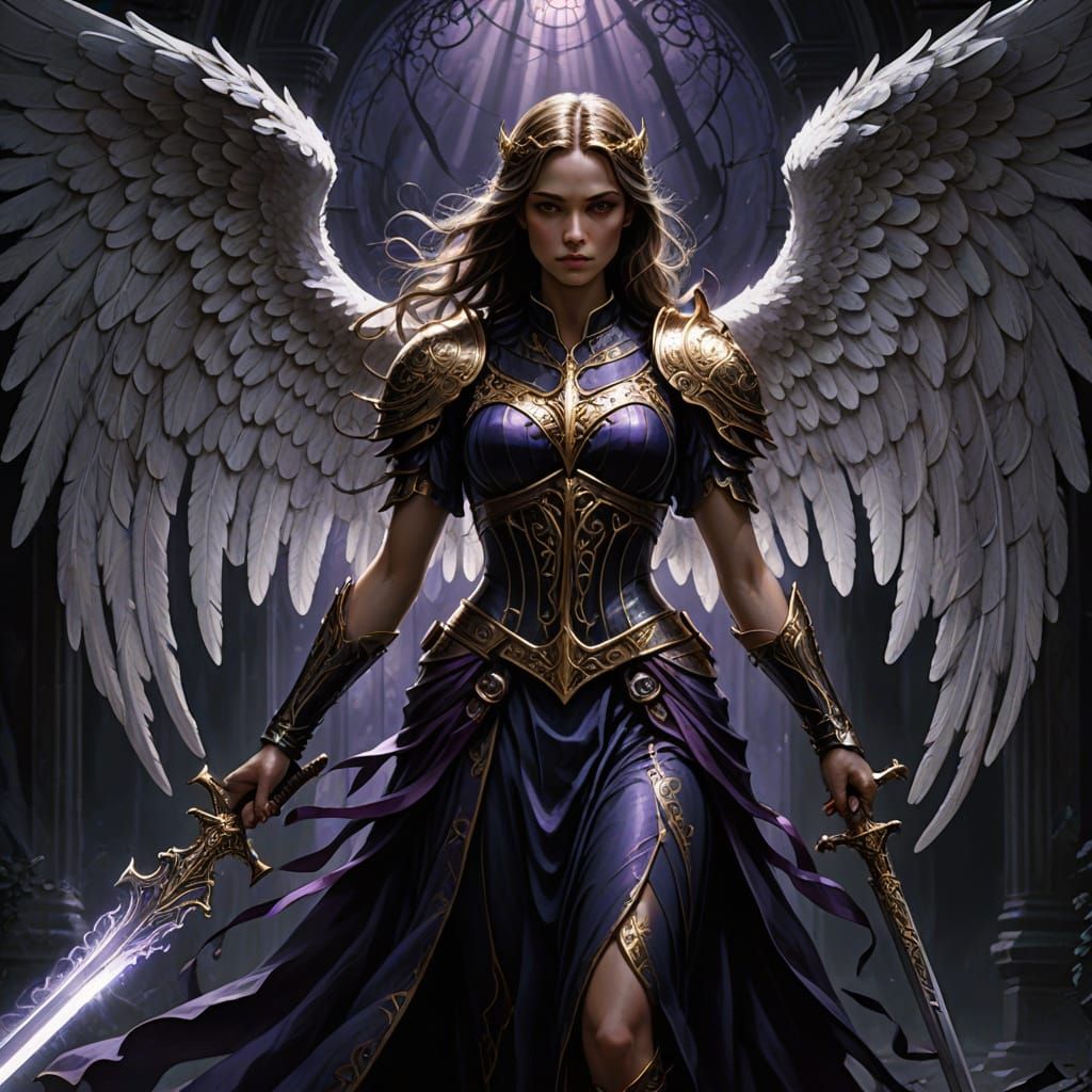 Ethereal Guardian of War in Dark Fantasy Art