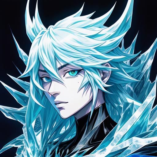 Icy Creature Portrait in Anime Manga Style