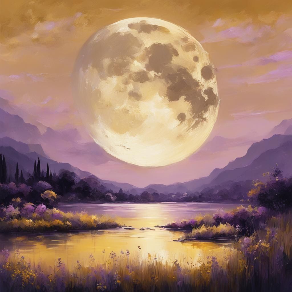 Summer Night Landscape in Neoplastic Style