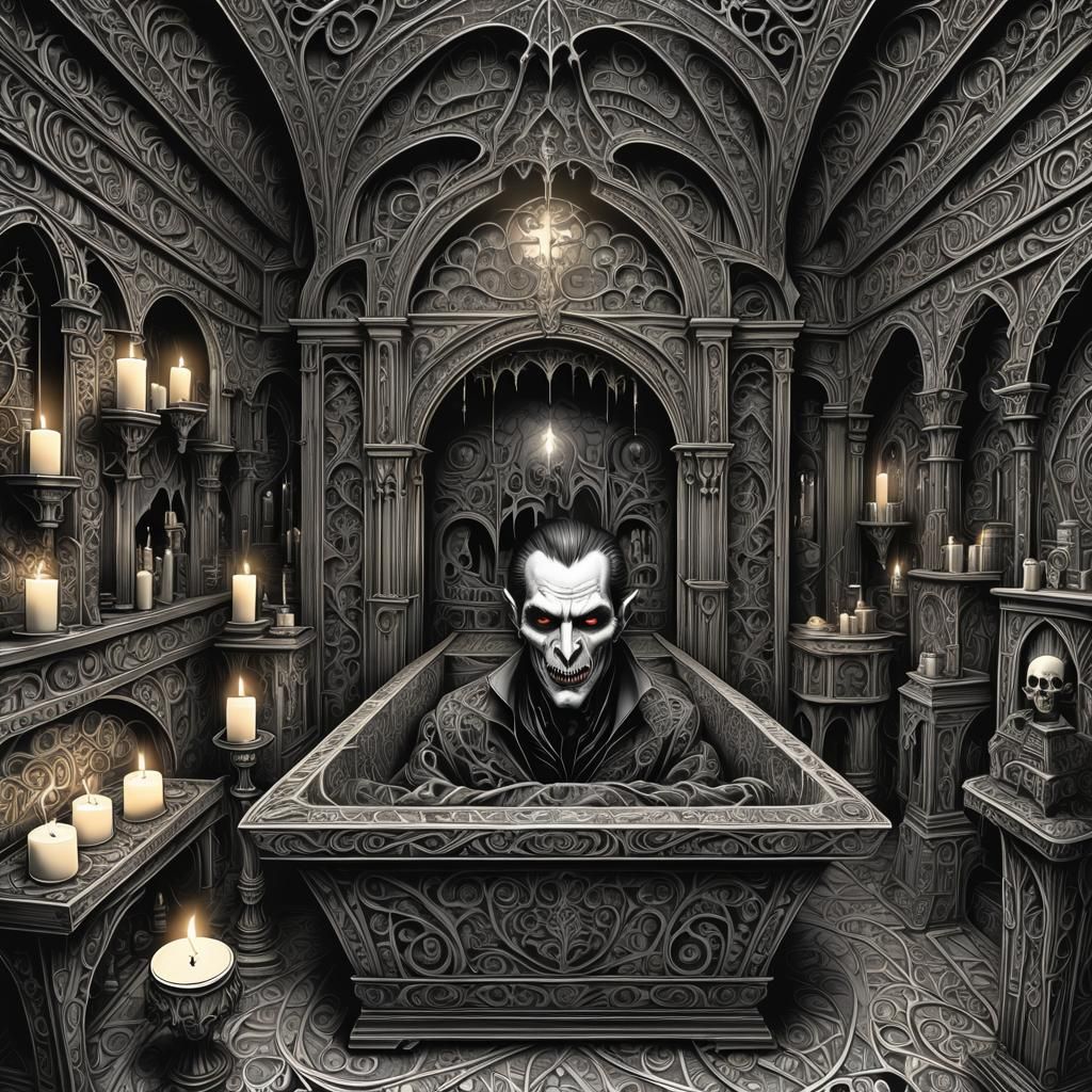 Vampire Emerges: Abstract Vector Fractal in 3D