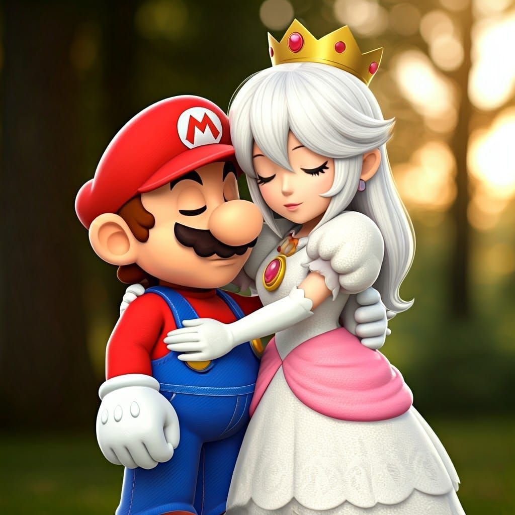 Super Paper Mario: Mario and Tippi Embrace