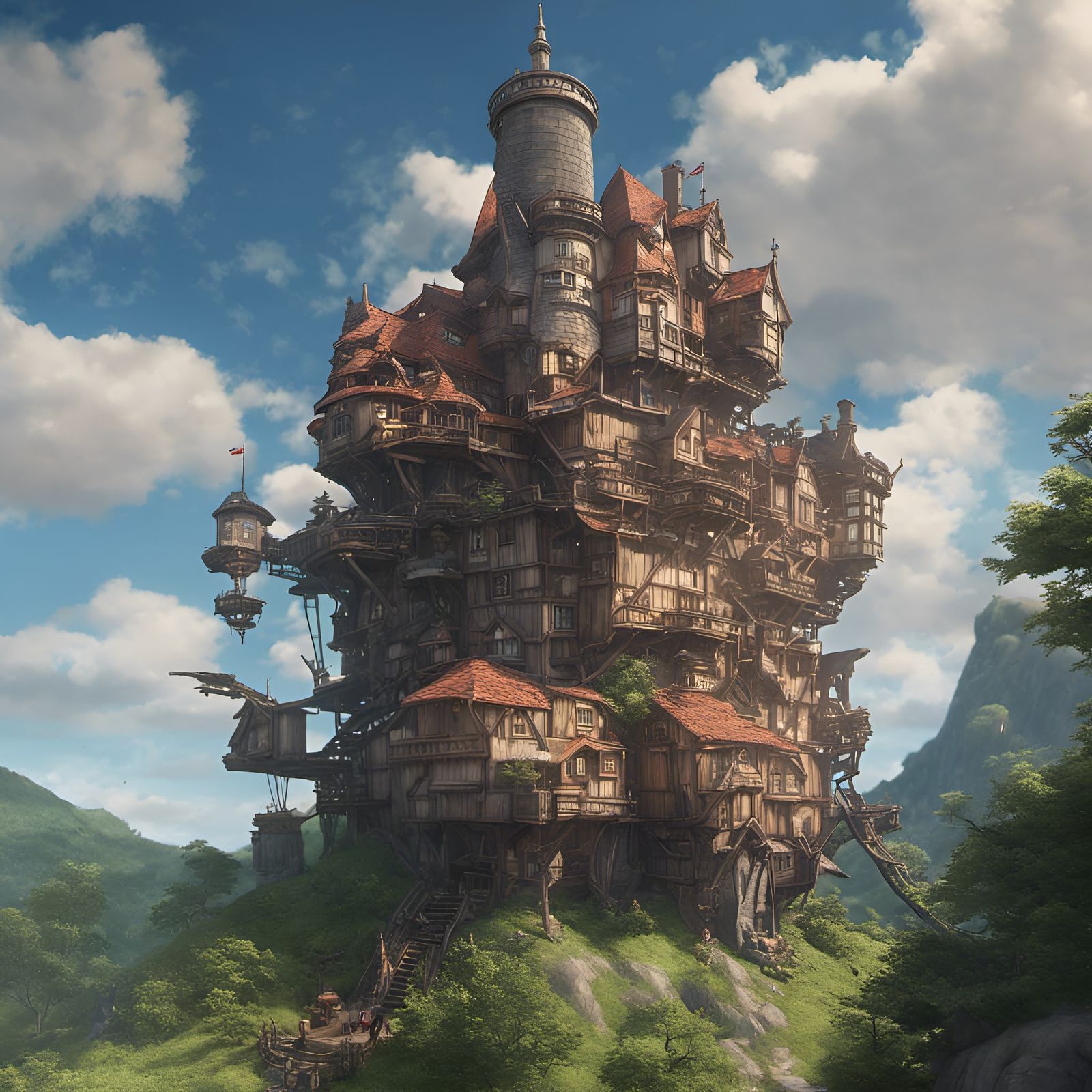 Howl's Moving Castle in Anime Style