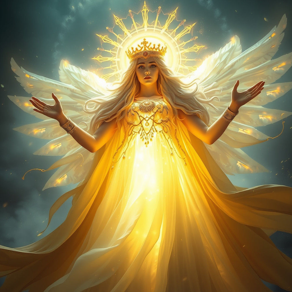 Epic Goddess of Light in Majestic Digital Painting