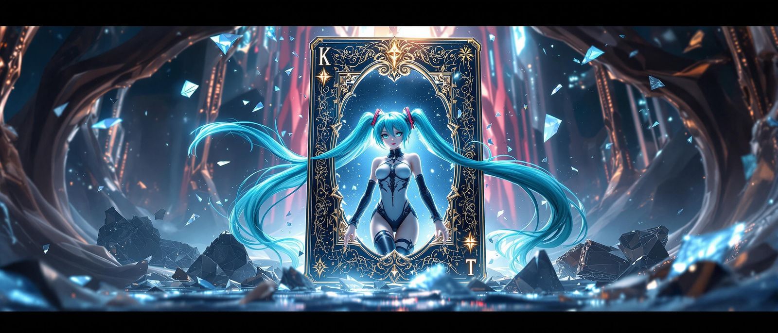 Miku's Arcane Awakening in Cyberpunk Realism