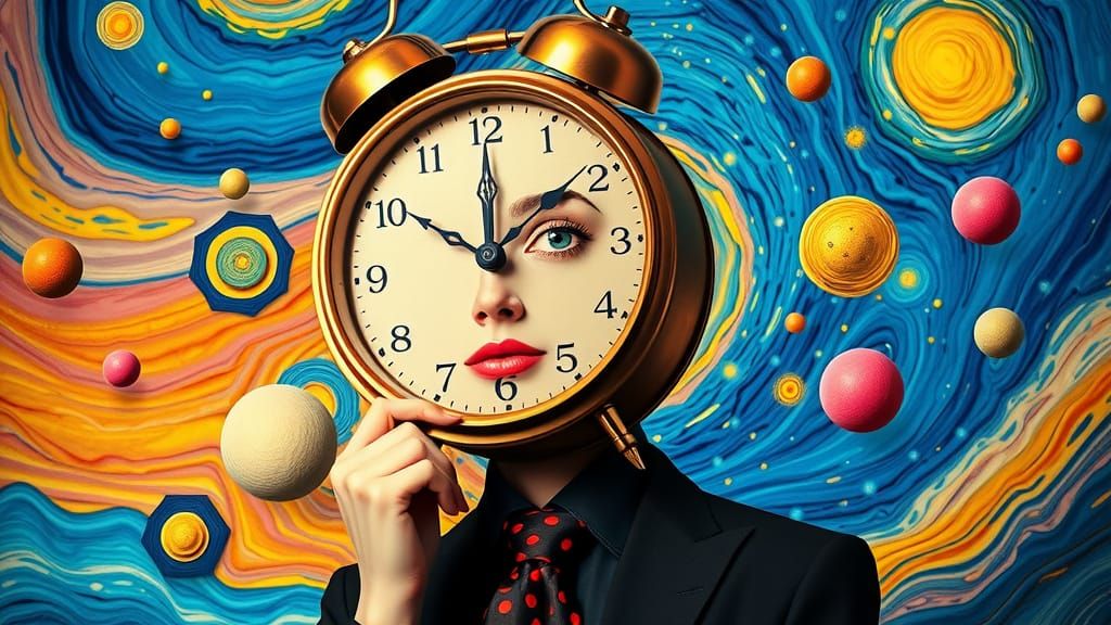Surrealist Timekeeper in a Dreamlike Dreamscape