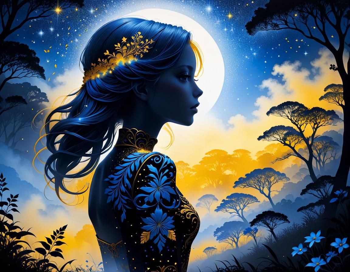 Serenity in Blue and Yellow