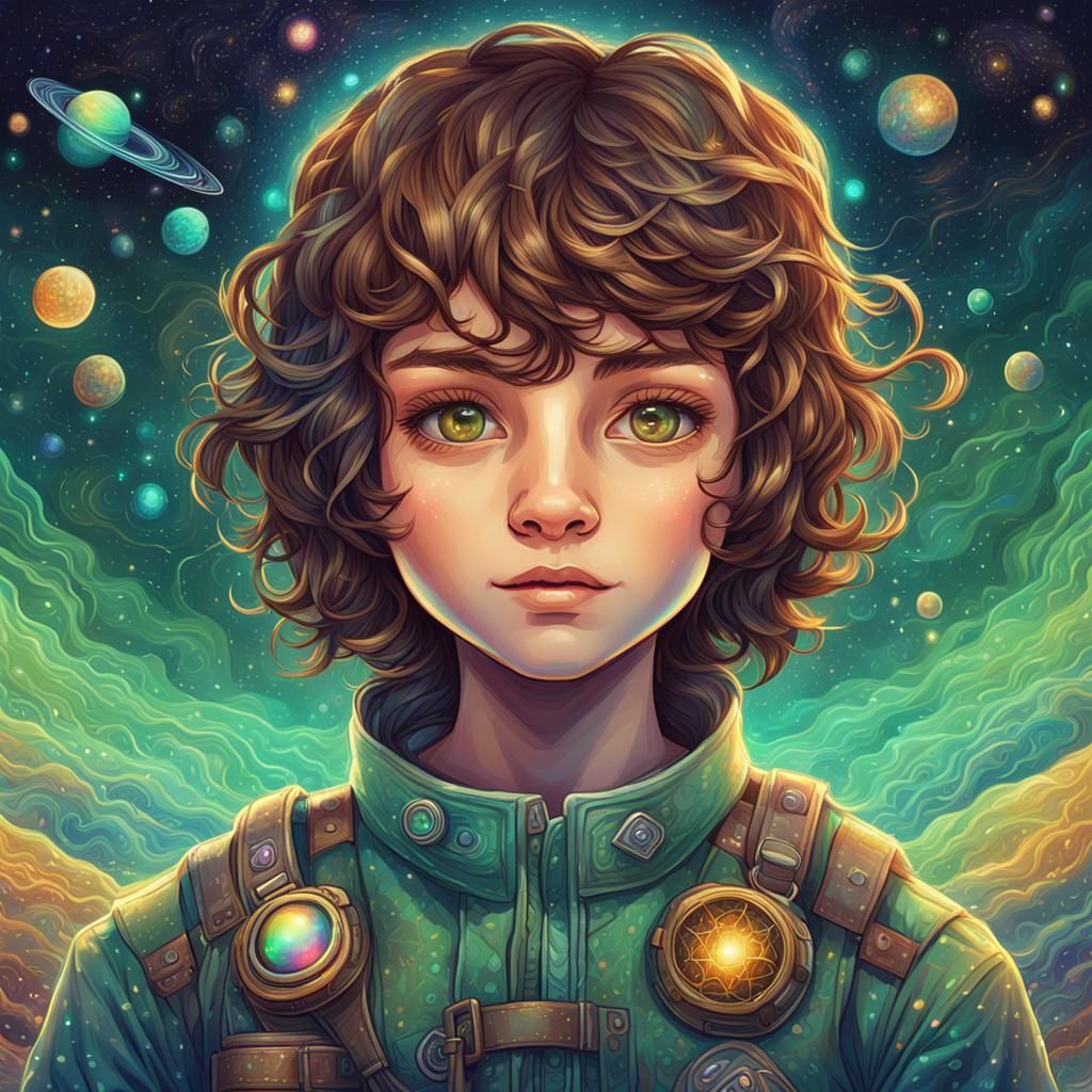 Cosmic Girl Portrait in Astral Style