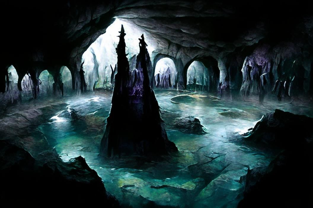 The Underdark: Pitch Black Underground Cave