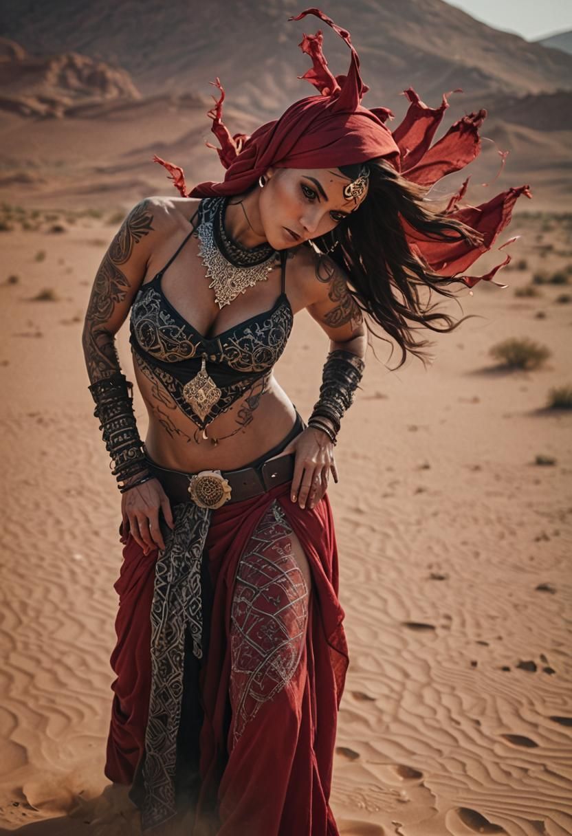 Arabian Assassin in Morocco: Cinematic Desert Photo