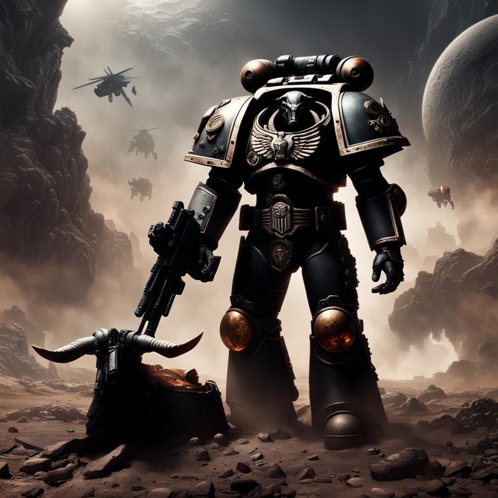 Black Goat Space Marine Corps: Epic Digital Painting