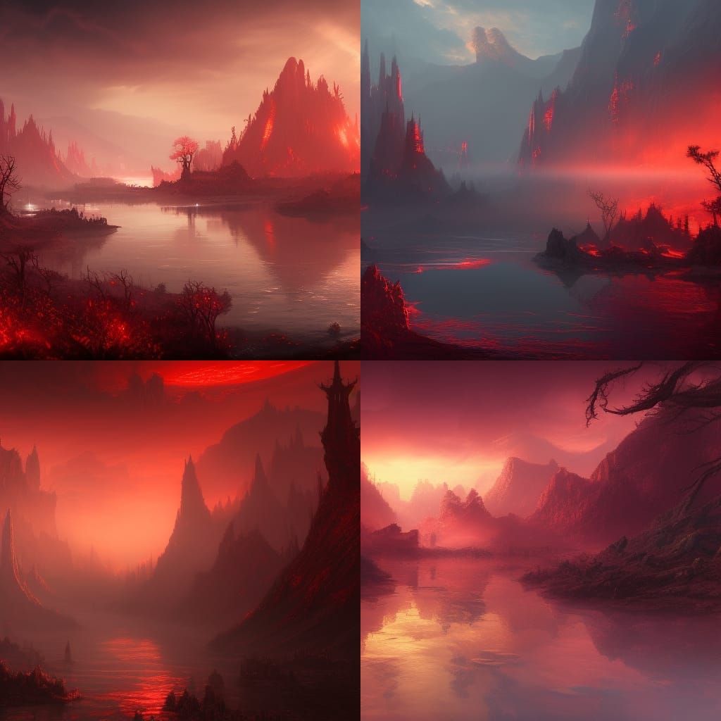 Red Rivers and Unearthly Glow: Fantasy Concept Art