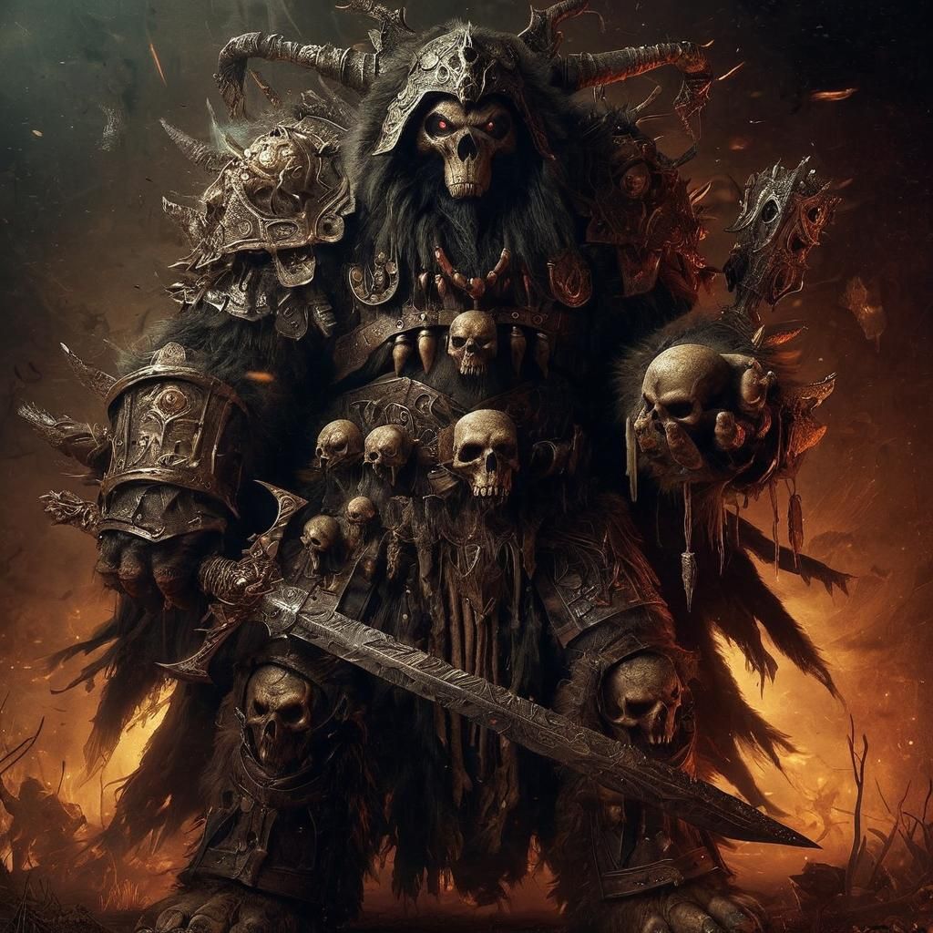 Ominous Kodiak Bear Summoner in Darkness