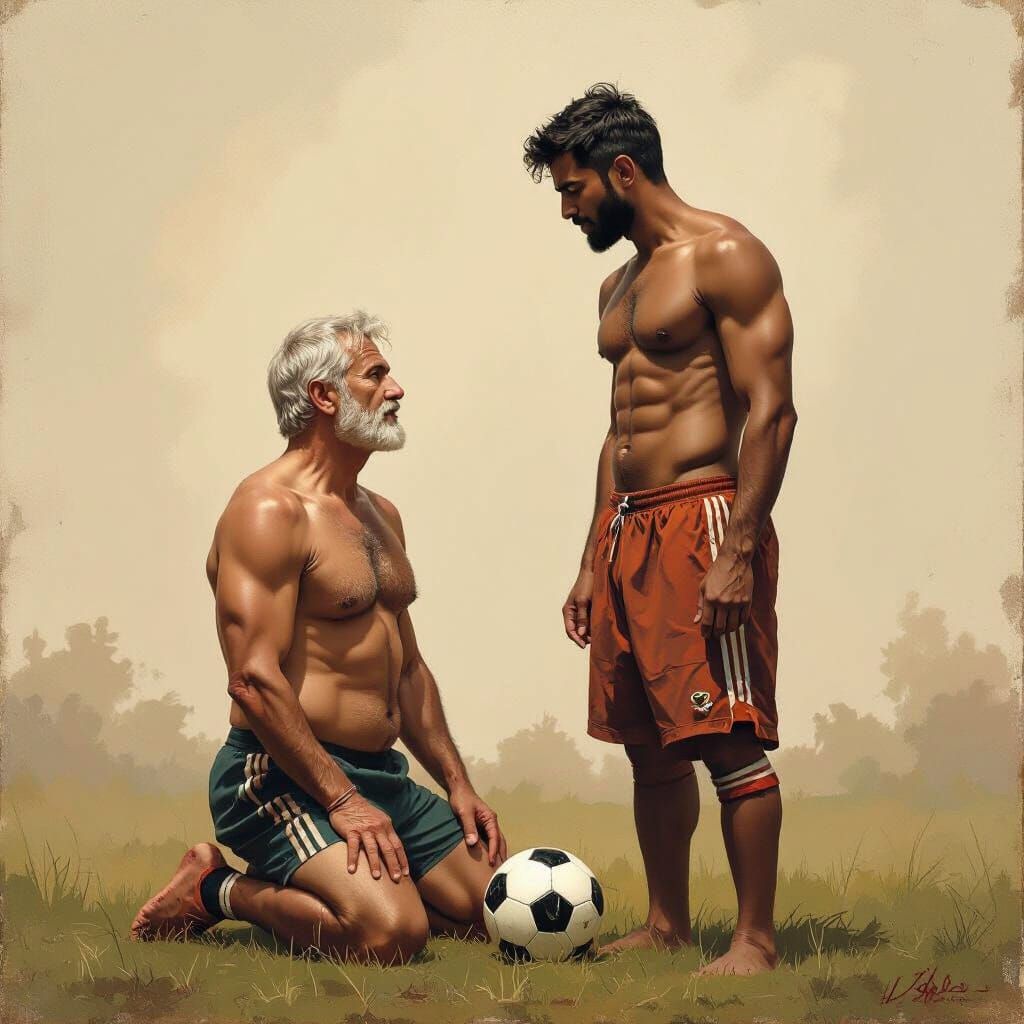 Soccer Players in Dominance Display, Rubens Style