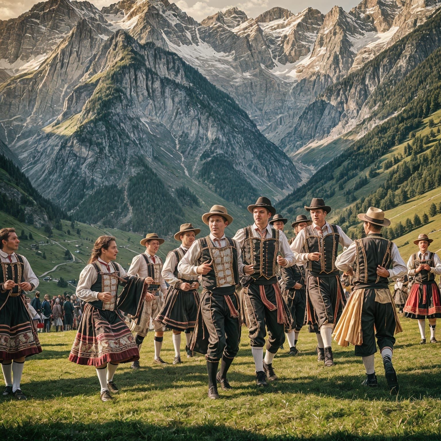 Swiss Traditional Dance in Cinematic Style