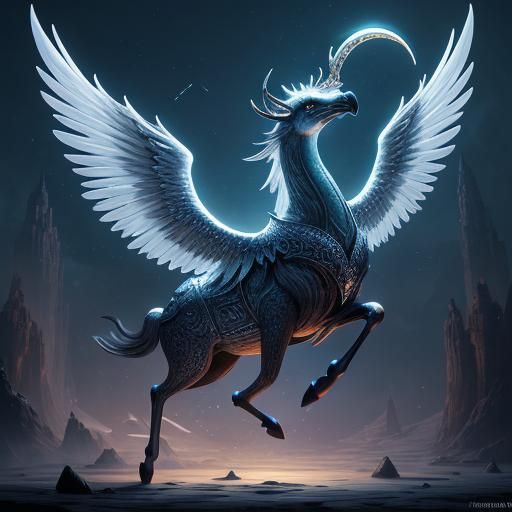 Ethereal Lunar Seraph: A Majestic Digital Painting