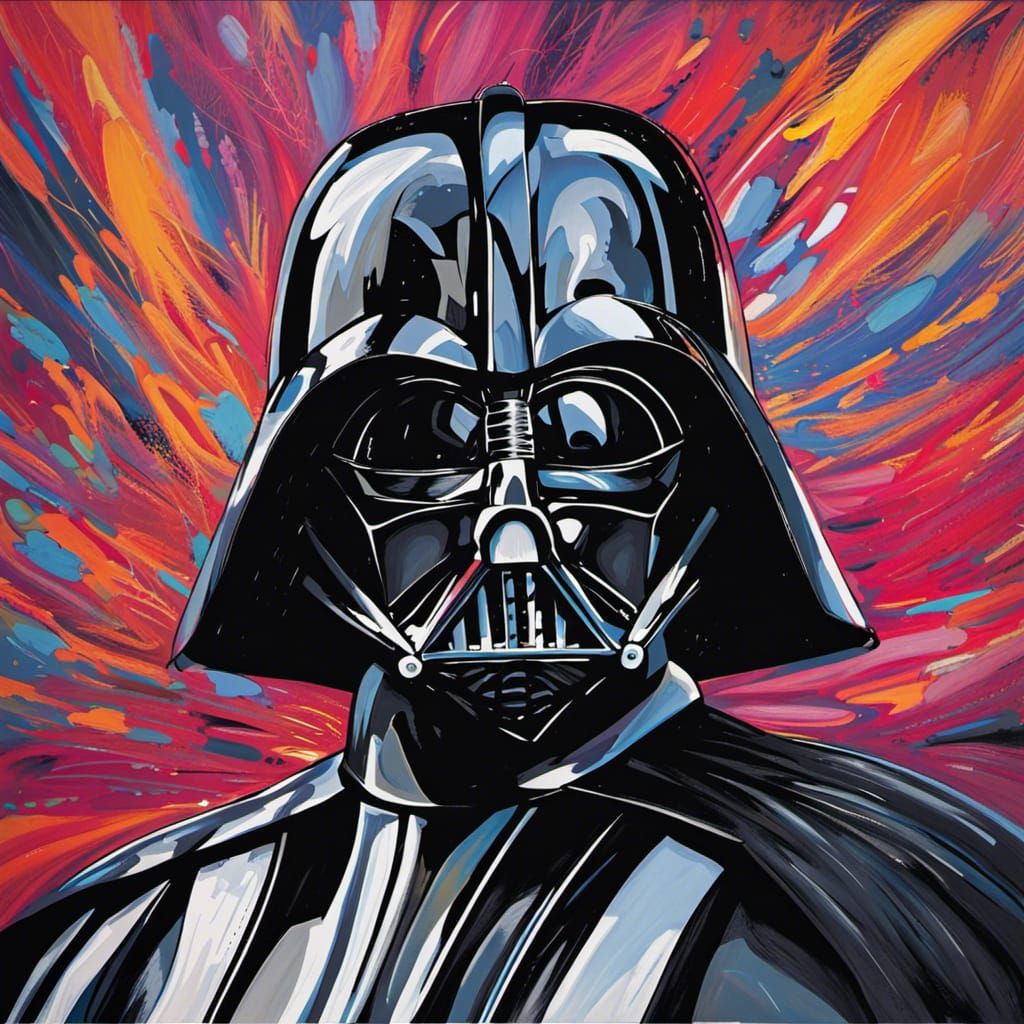 Darth Vader Happy in Abstract Art