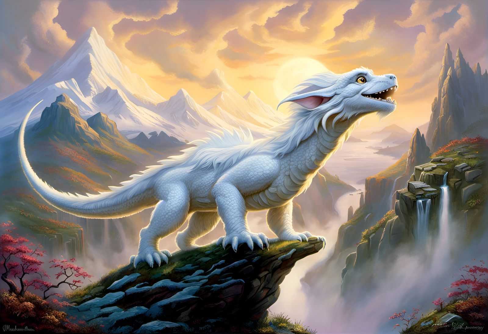 Falkor from NeverEnding Story in Ethereal Setting