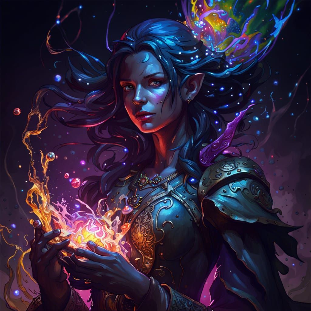 Acid Splash Spell in Dark Fantasy Style