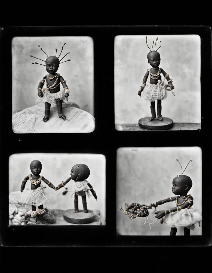 Antique Photograph of a Demonic African Doll