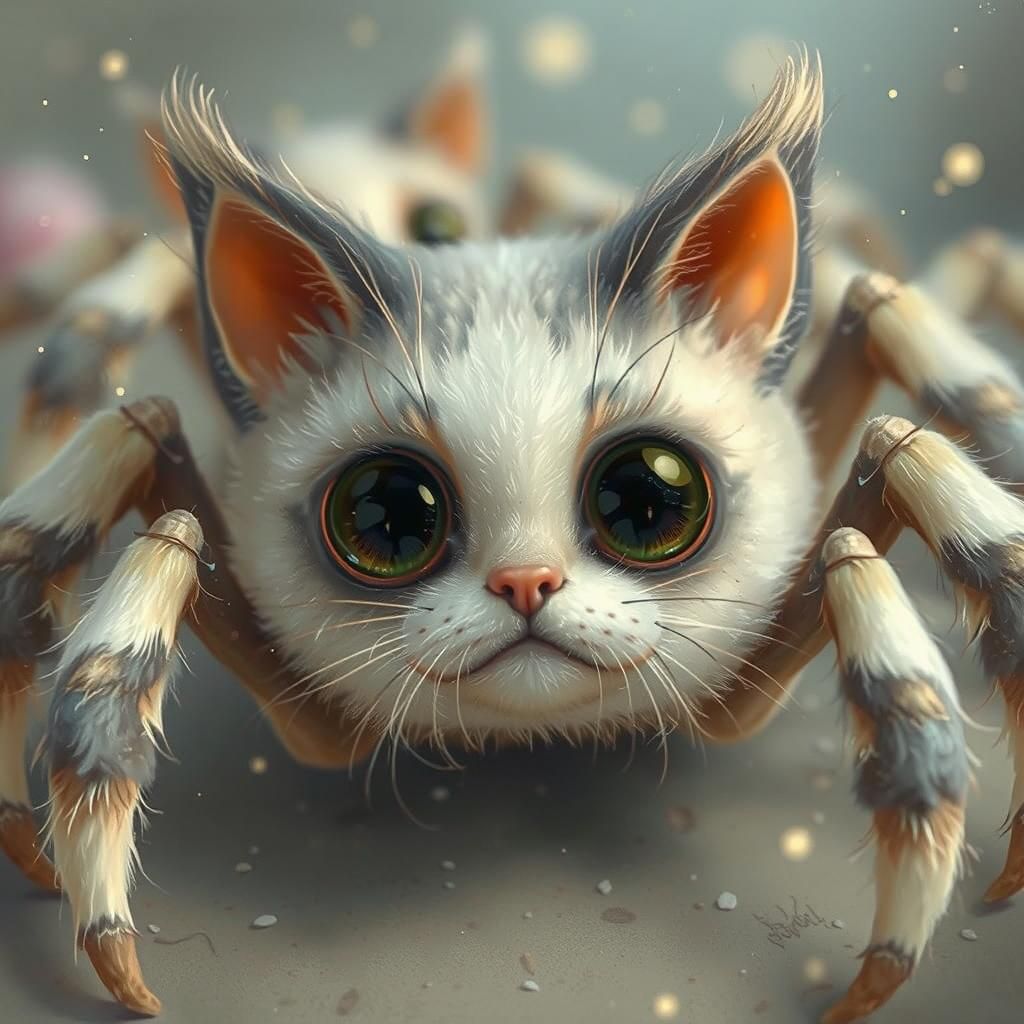 Whimsical Cat Portrait in Golden Light