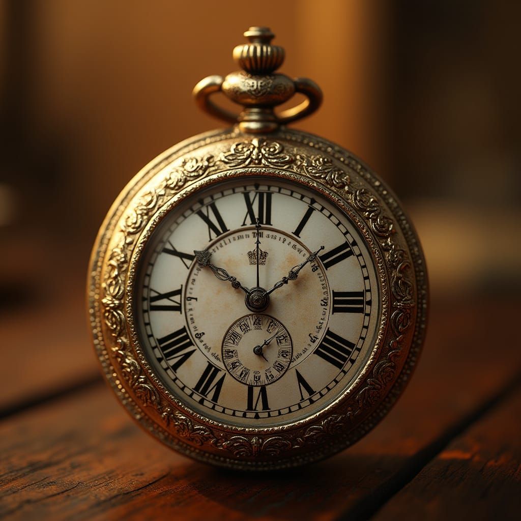 Ornate Pocket Watch with Wind Chime, Fantasy Realism