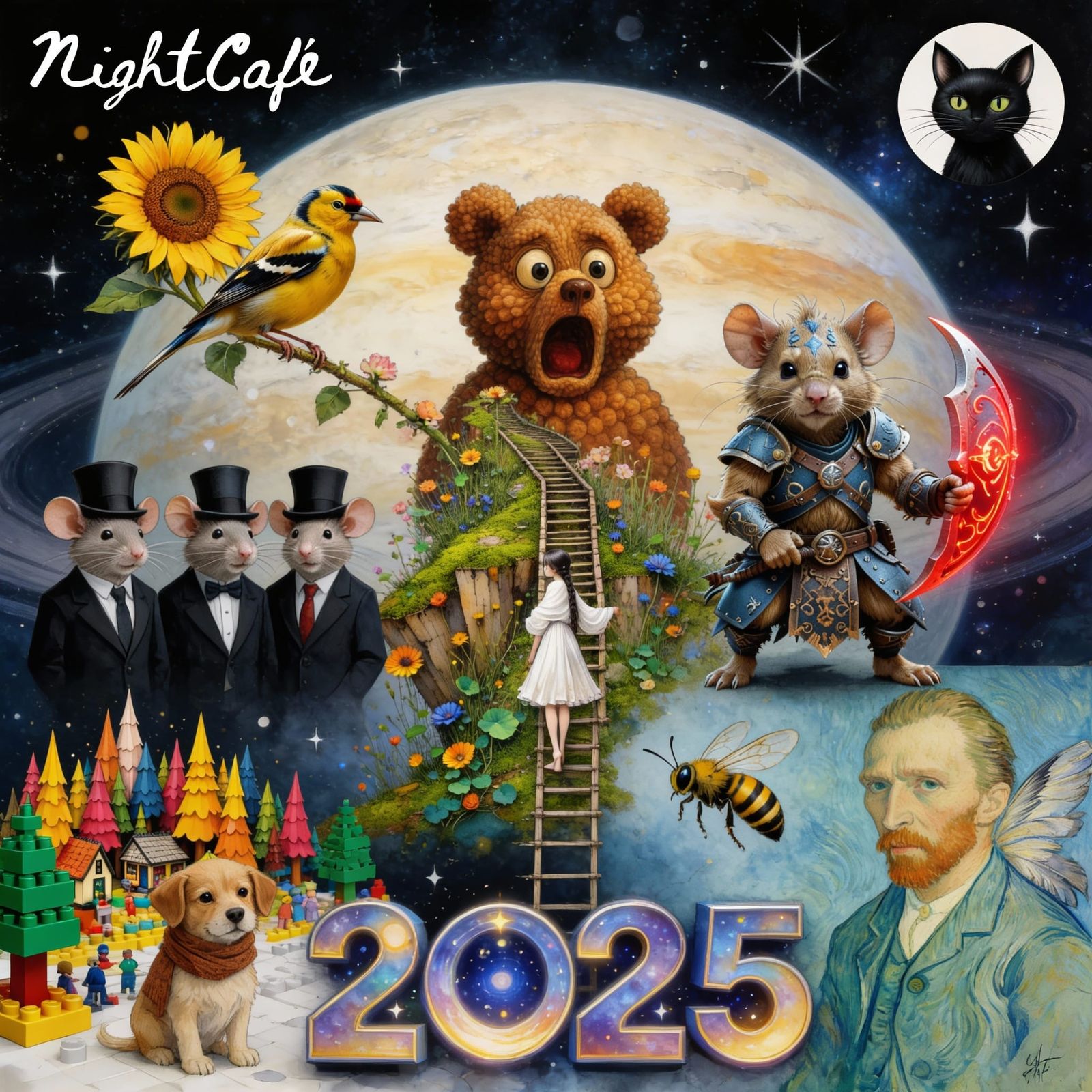 AI Art Collage: 2025 Creations Combined