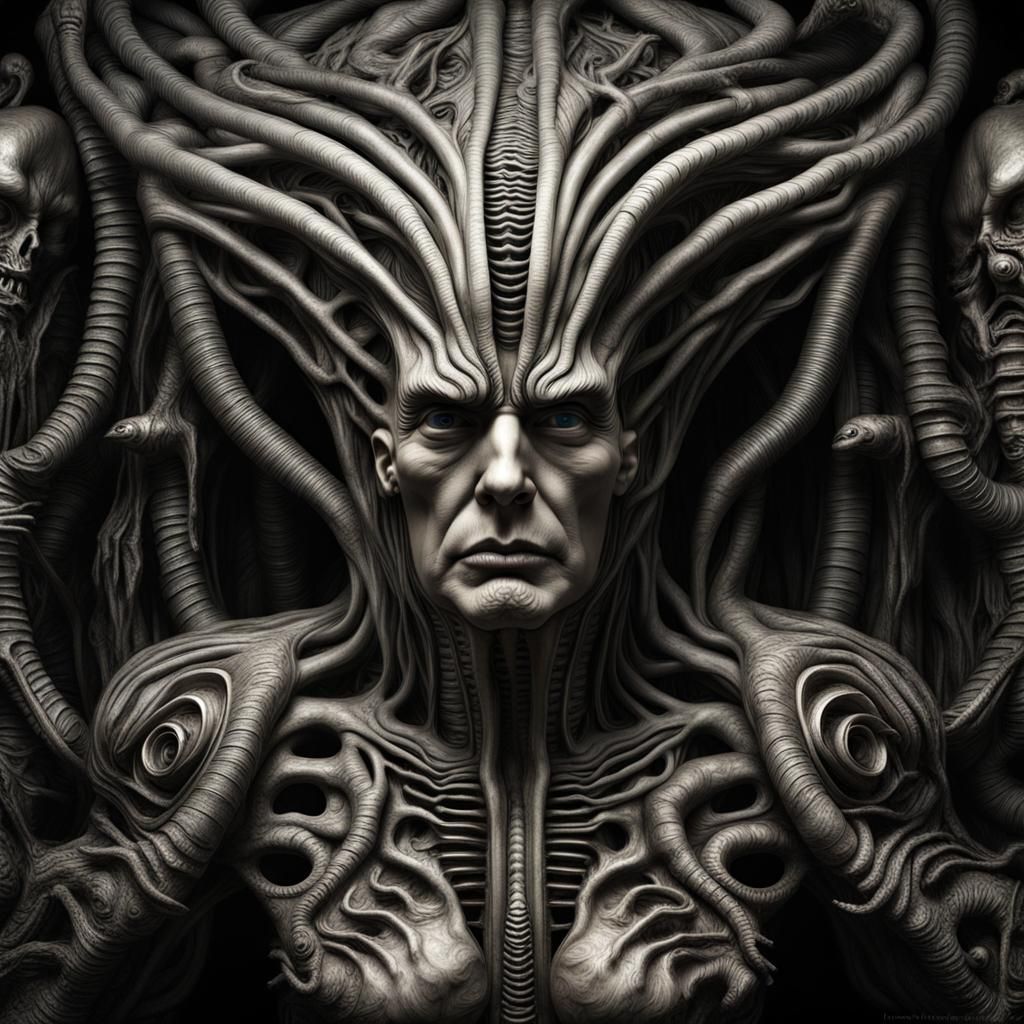 Surreal Organic Fusion Inspired by Giger