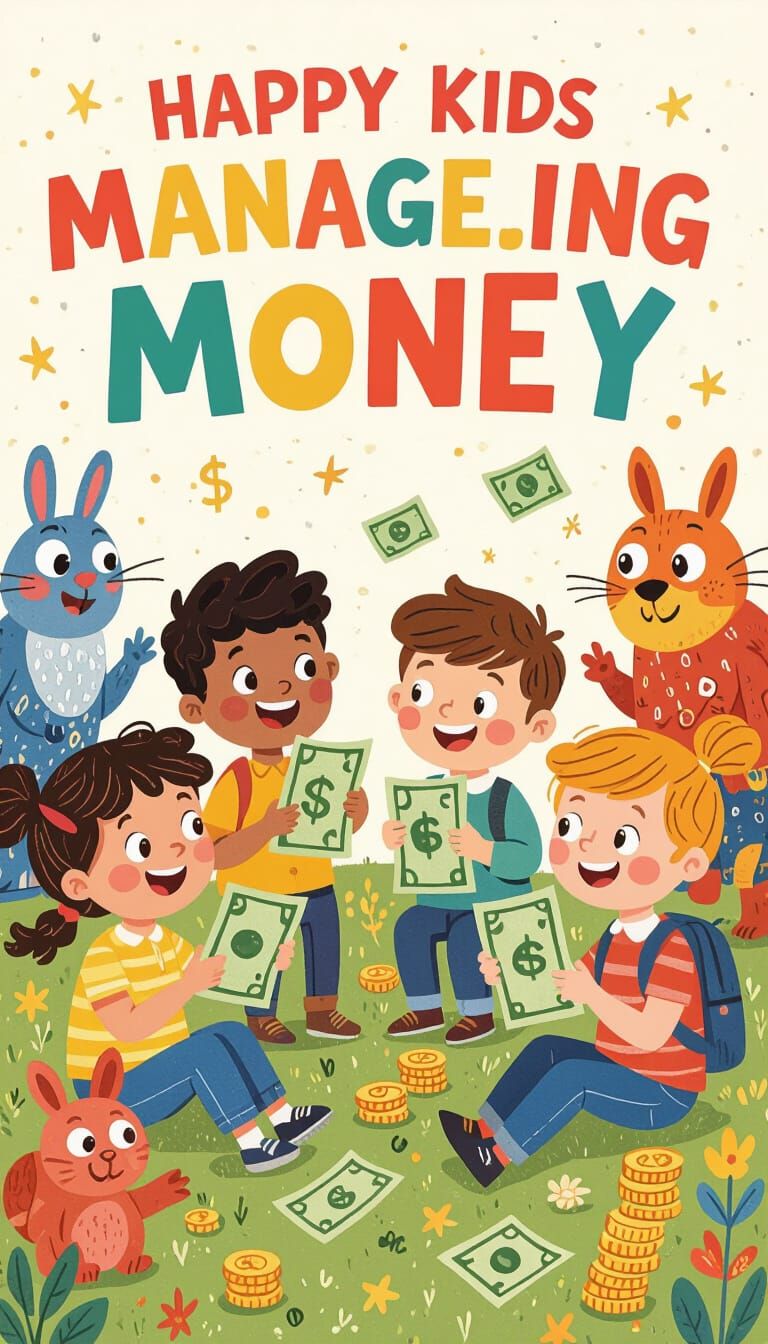 Kids Finance Book Cover Illustration